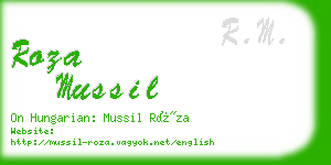 roza mussil business card